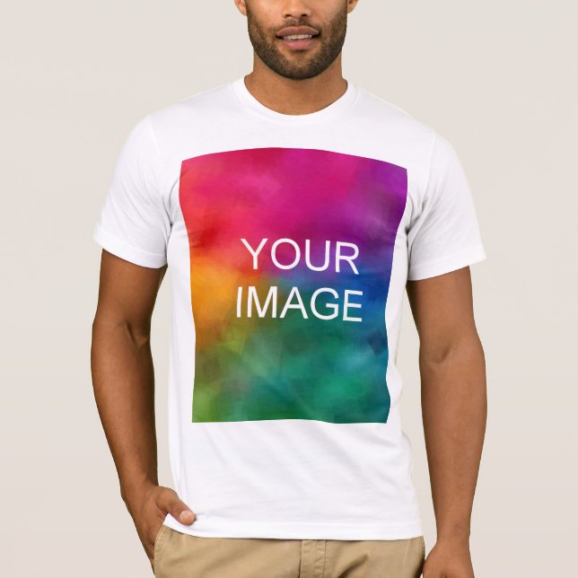 Custom White Colour Add Image Logo Template T-Shirt (Front)