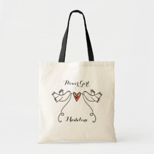 Custom White Doves Wedding Bridal Shower Hen Do  Tote Bag