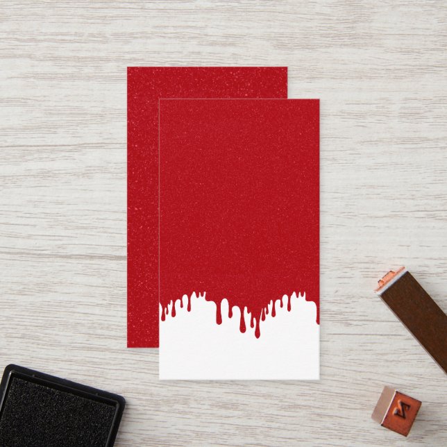 Custom White Drip Tomato Red Flat Loyalty Card (Front/Back In Situ)