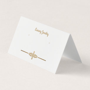 Custom White "Gold" Stud Earring Display Cards