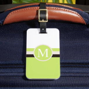 Custom White Green Black Colour Block Luggage Tag