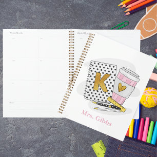 Custom White Kindergarten Teacher School Planner