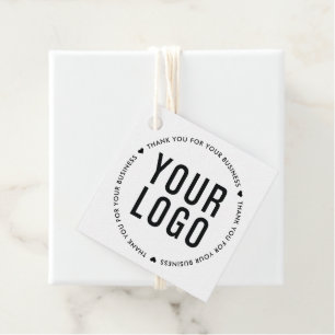 Custom White Logo Thank You For Your Business Tag