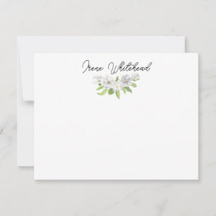 Custom White Magnolia Note Card