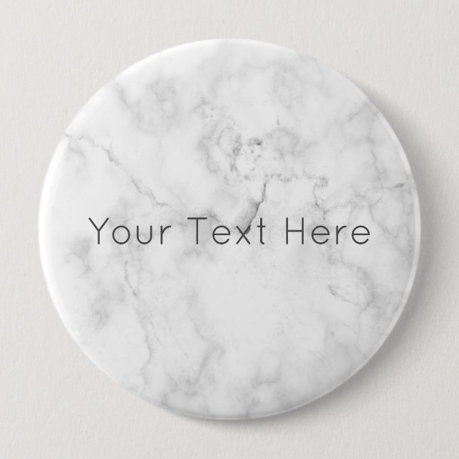 Custom White Marble Giant Round Badge (Front)