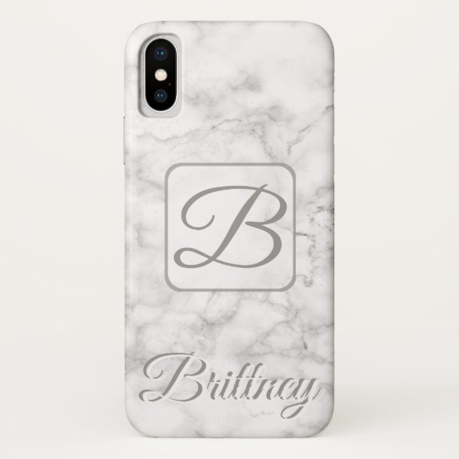 Custom white marble Iphone x case (Back)