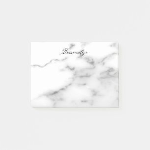 Custom white marble stone background post-it notes