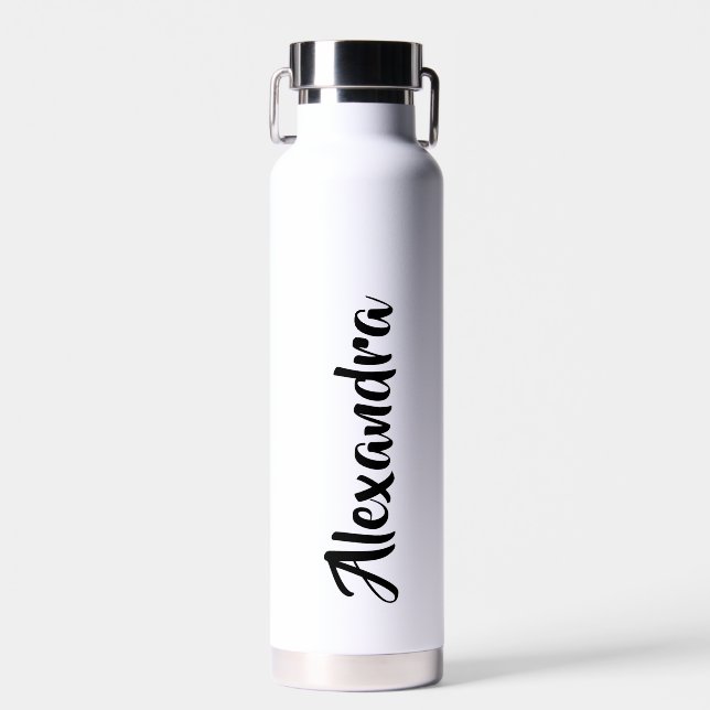 Custom White Personalised White Stainless Steell Water Bottle (Front)