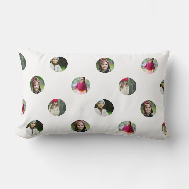 Custom White Photo Dot Pillow (Front)