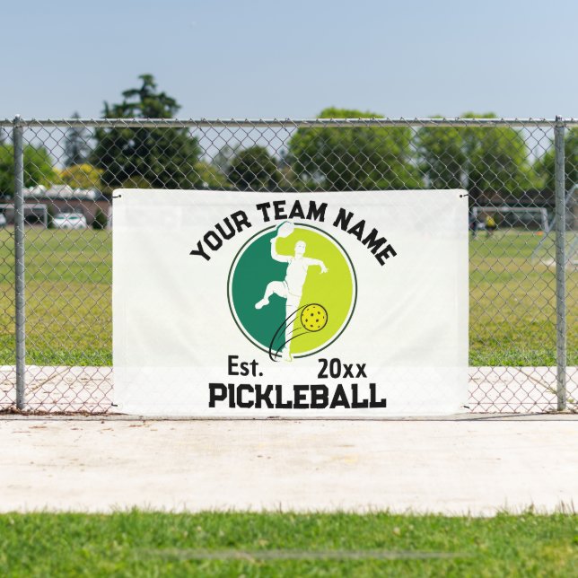 Custom White Pickleball Club Team Player Pickler  Banner (Insitu)