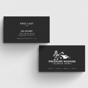 Custom White Pressure Washing Black Business Cards