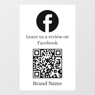 Custom White QR   Facebook Review Business Display