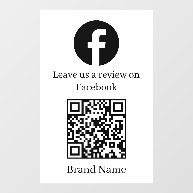 Custom White QR | Facebook Review Business Display (Sheet)