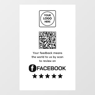 Custom White QR Facebook Review Business Display