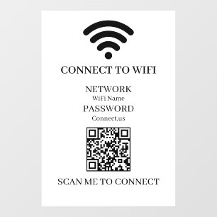 Custom White QR   WiFi Network Password Display
