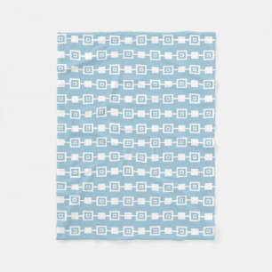 Custom White Retro Square Pattern Fleece Blanket