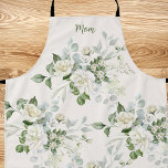 Custom White Roses Mothers Day Apron<br><div class="desc">Blush White Rose Mothers Day or Birthday party gift.</div>