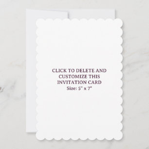 Custom White Scalloped 5" x 7" Flat Invitation