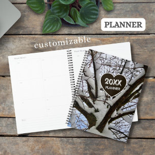 Custom White Snow Branches Tree Crown Photo - Planner