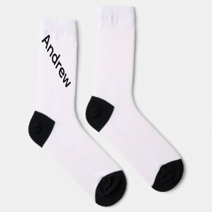 Custom White Socks with Name – Personalised Gift 