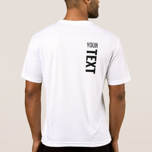 Custom White Sport Template Modern Mens Back Print T-Shirt (Back)