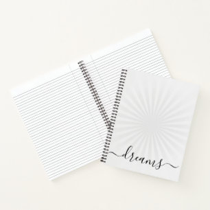 Custom White Sunburst Dream Journal