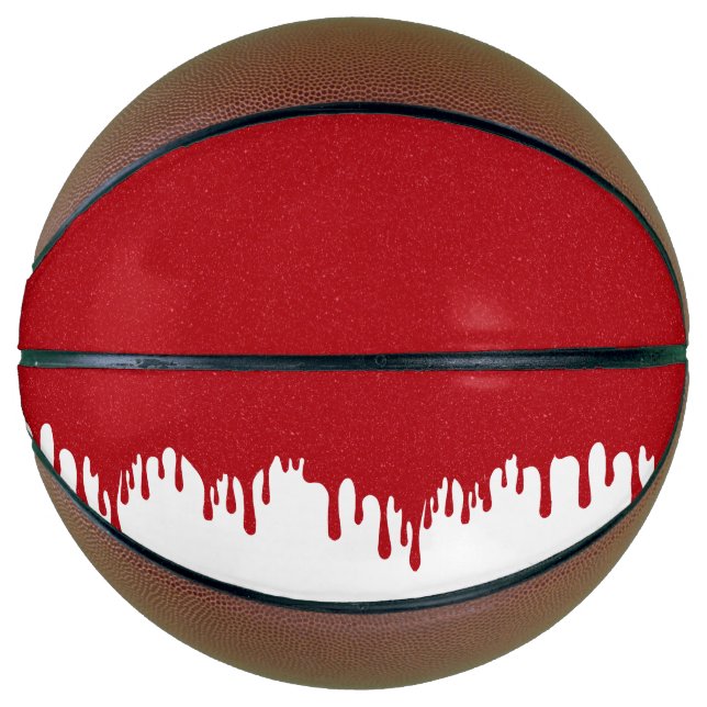 Custom White & Tomato Red Drip Basketball (Front)