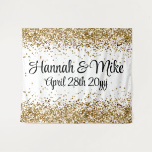 Custom White Wedding Backdrop Photo Booth Prop  Tapestry