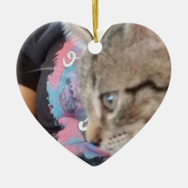 Custom Who Rescued Who Pet Name  Ceramic Tree Decoration (Front)