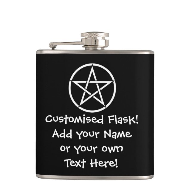 Custom Wiccan/Pagan Pentacle Hip Flask (Front)