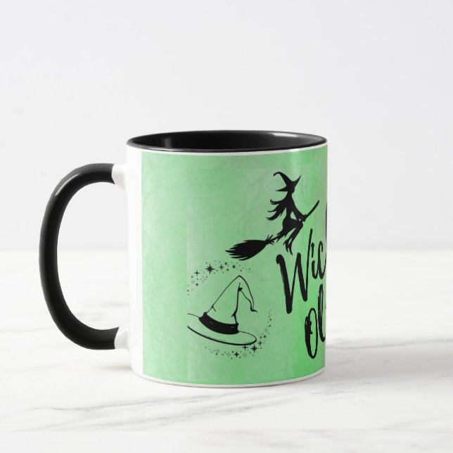 Custom Wicked Mug – Pink & Green Watercolor (Left)