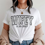 Custom Wifey and Hubby Shirts for Bride and Groom<br><div class="desc">Celebrate love in style with our minimalist Wifey & Hubby Matching Shirt Collection — perfect for newlyweds, honeymooners, and wedding parties. These clean, chic, and coordinated tees are ideal for your wedding day, engagement party, bridal shower, or romantic getaway. Soft, modern, and designed with simplicity, they’re a perfect match for...</div>