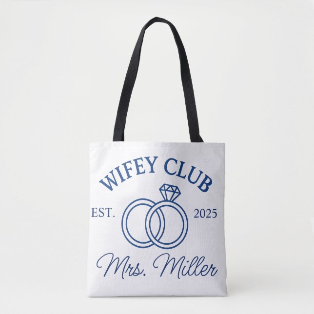 Custom Wifey Club Tote Bag, Mrs Tote Bag, Wifey Gi (Front)
