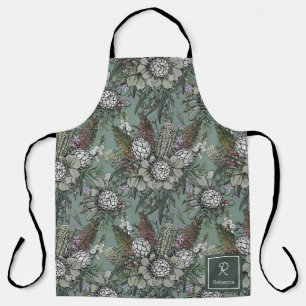 Custom Wild Sage Bush Flower Bouquet Apron
