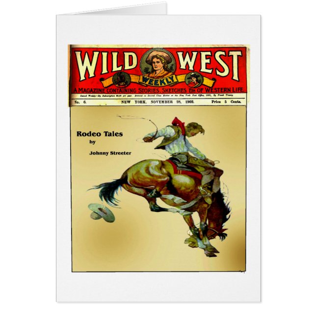 Custom Wild West Bronc Rider Cowboy Card (Front)