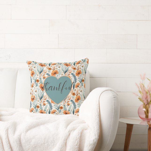 Custom Wildflower Botanical Boho Floral Watercolor Cushion (Couch)