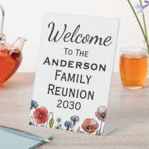 Custom Wildflower Family Reunion Welcome Pedestal