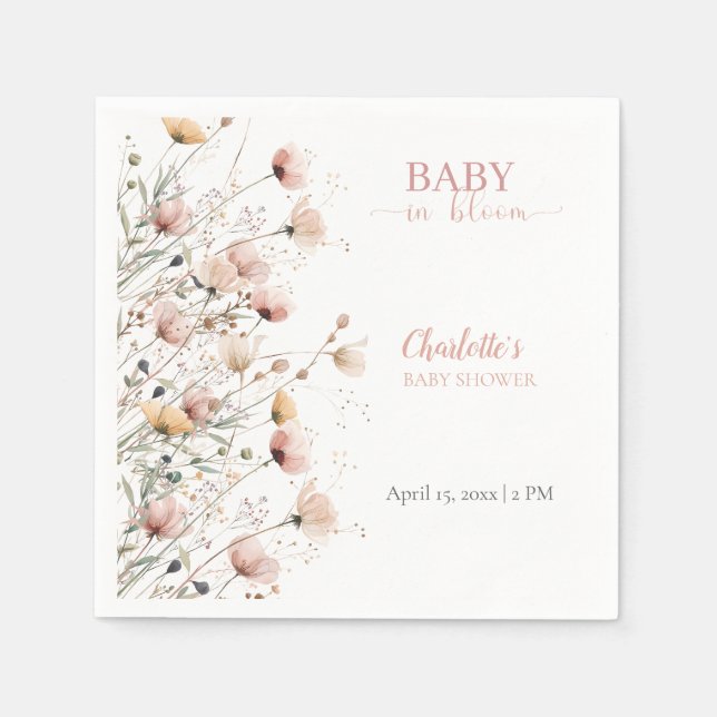 Custom Wildflower floral napkins template (Front)