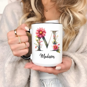 Custom Wildflower Monogram Mug for Mum or Grandma