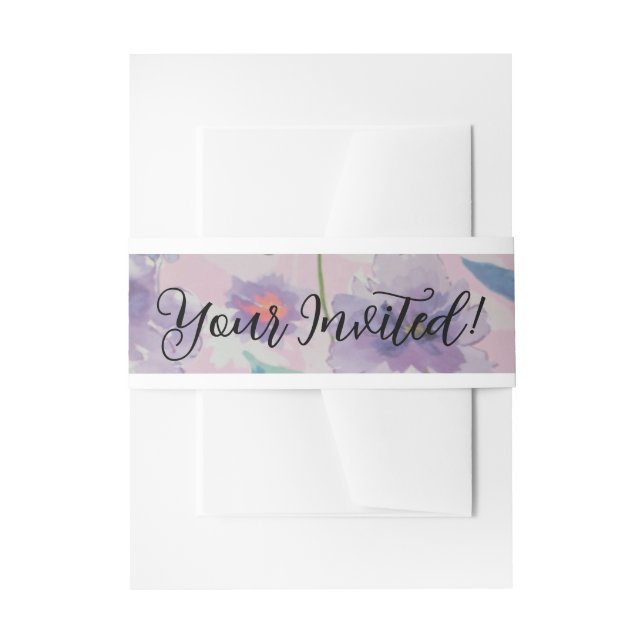 Custom Wildflower Wedding Invitation Belly Bands Invitation Belly Band (Front Example)
