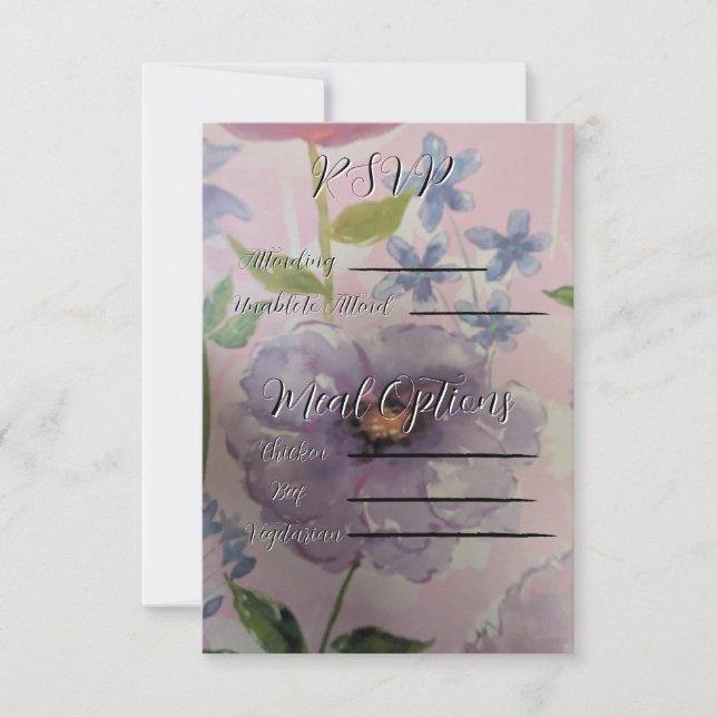 Custom Wildflower Wedding Response Card (Front)