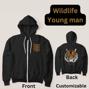 Custom wildlife Tiger Animal black for him Hoodie