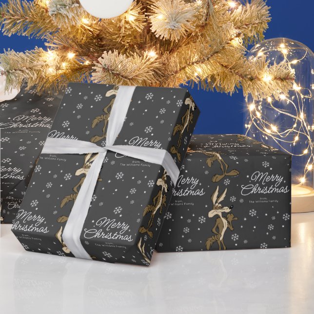 Custom WILE E. COYOTE™ Merry Christmas Wrapping Paper (Holidays)