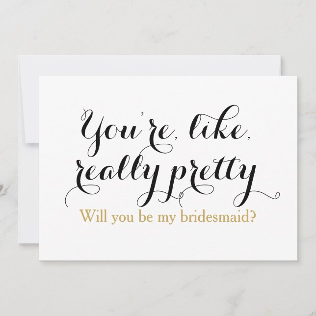 Custom will you be my bridesmaid funny wedding invitation (Front)