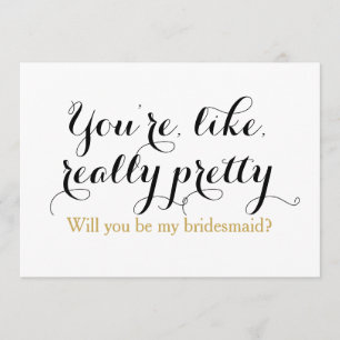 Custom will you be my bridesmaid funny wedding invitation