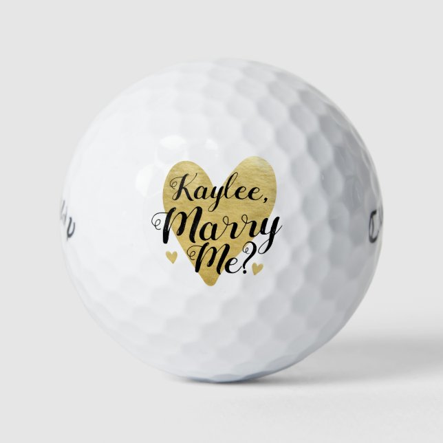 Custom Will You Marry Me Proposal Golf Balls (Front)