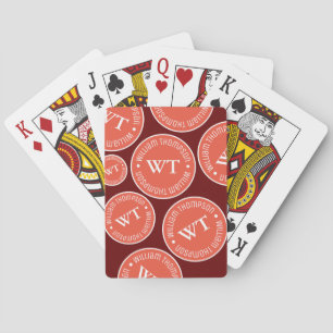 Custom William Name Repeated Circle Monogram Playing Cards