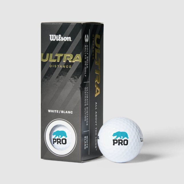 Custom Wilson golf balls box with blue bear logo (Packaging)
