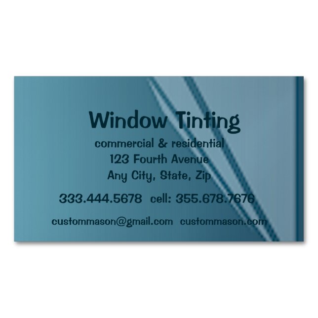 Custom Windows Tinting Maintenance   Magnetic Business Card (Front)