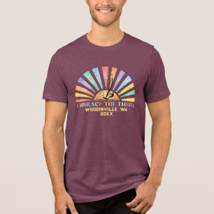 Custom Windsurfing Surfer Location Date Name Tri-Blend Shirt
